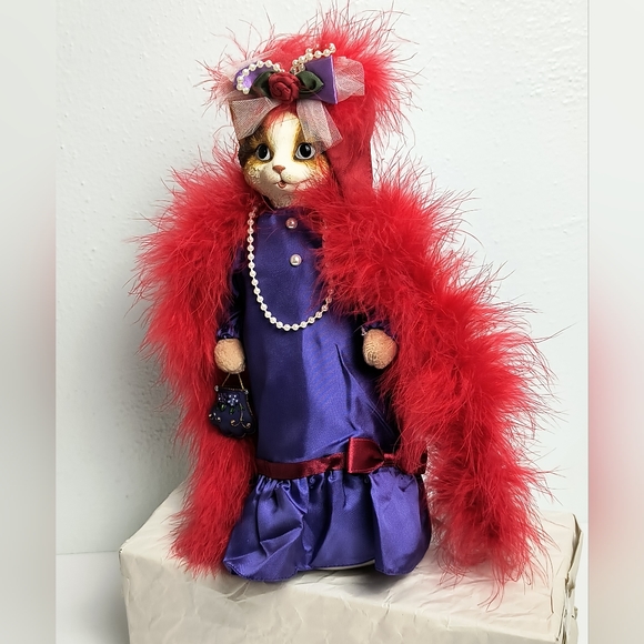 Artisan Flair,Inc Heather Flykes Molly Catnip Red Hat Cat Doll Porcelain… - Picture 7 of 16